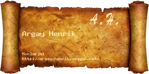 Argay Henrik névjegykártya