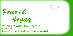 henrik argay business card